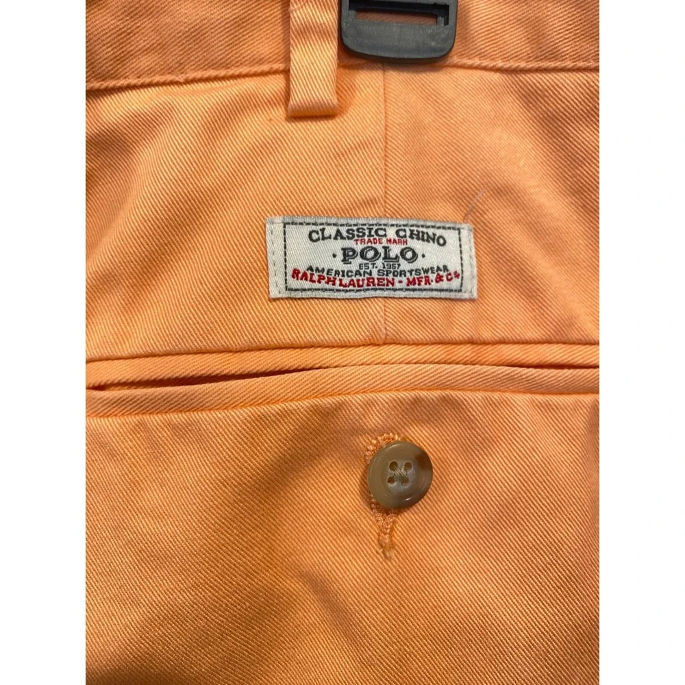 Polo Ralph Lauren Mens Classic Chino Pants Orange 100% Cotton 38/30 Straight Leg
